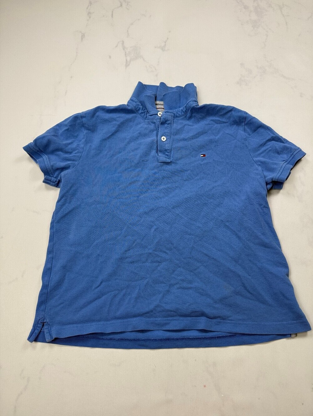 Tommy Hilfiger Polo Shirt Blue 90s VTG Classic - Mens L